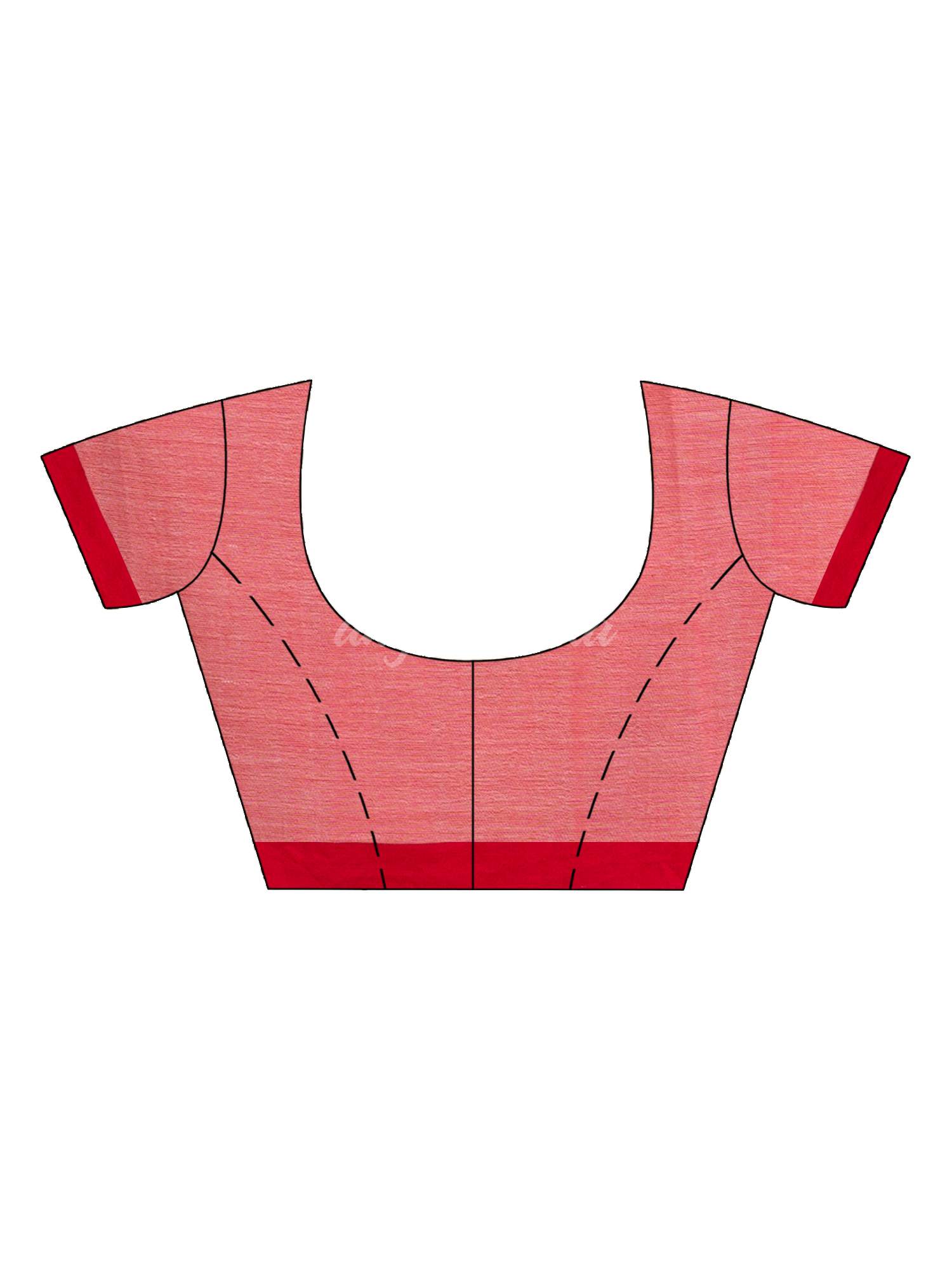 Red And Black Stipe Handwoven Cotton Jamdani handloom Saree