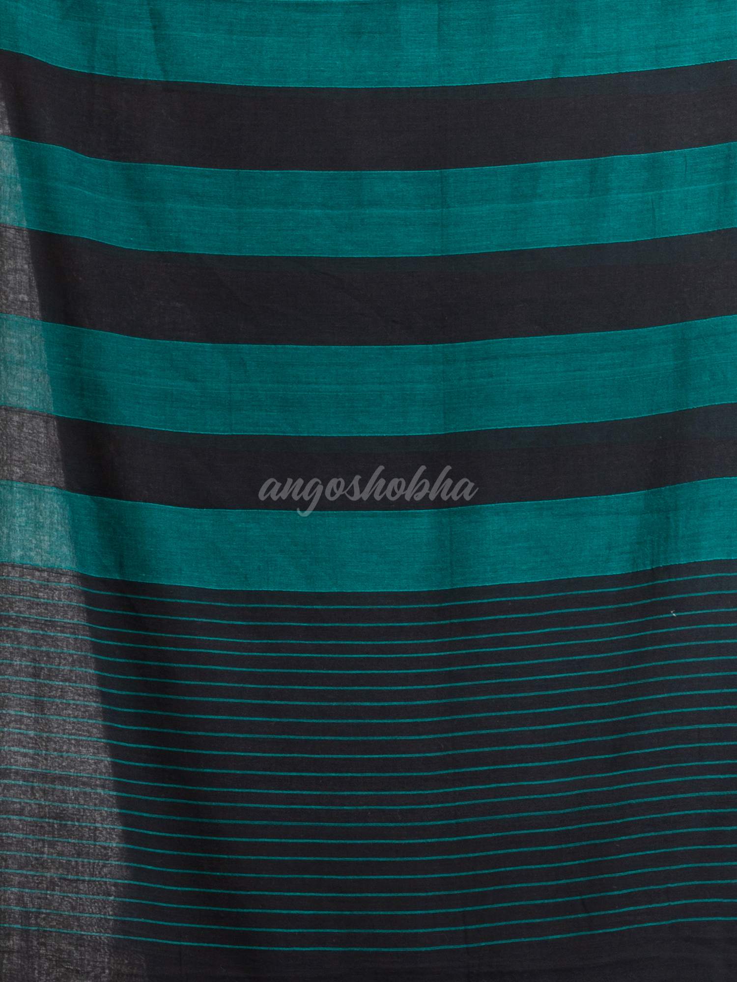 Raja And Black Stipe Handwoven Cotton handloom Saree