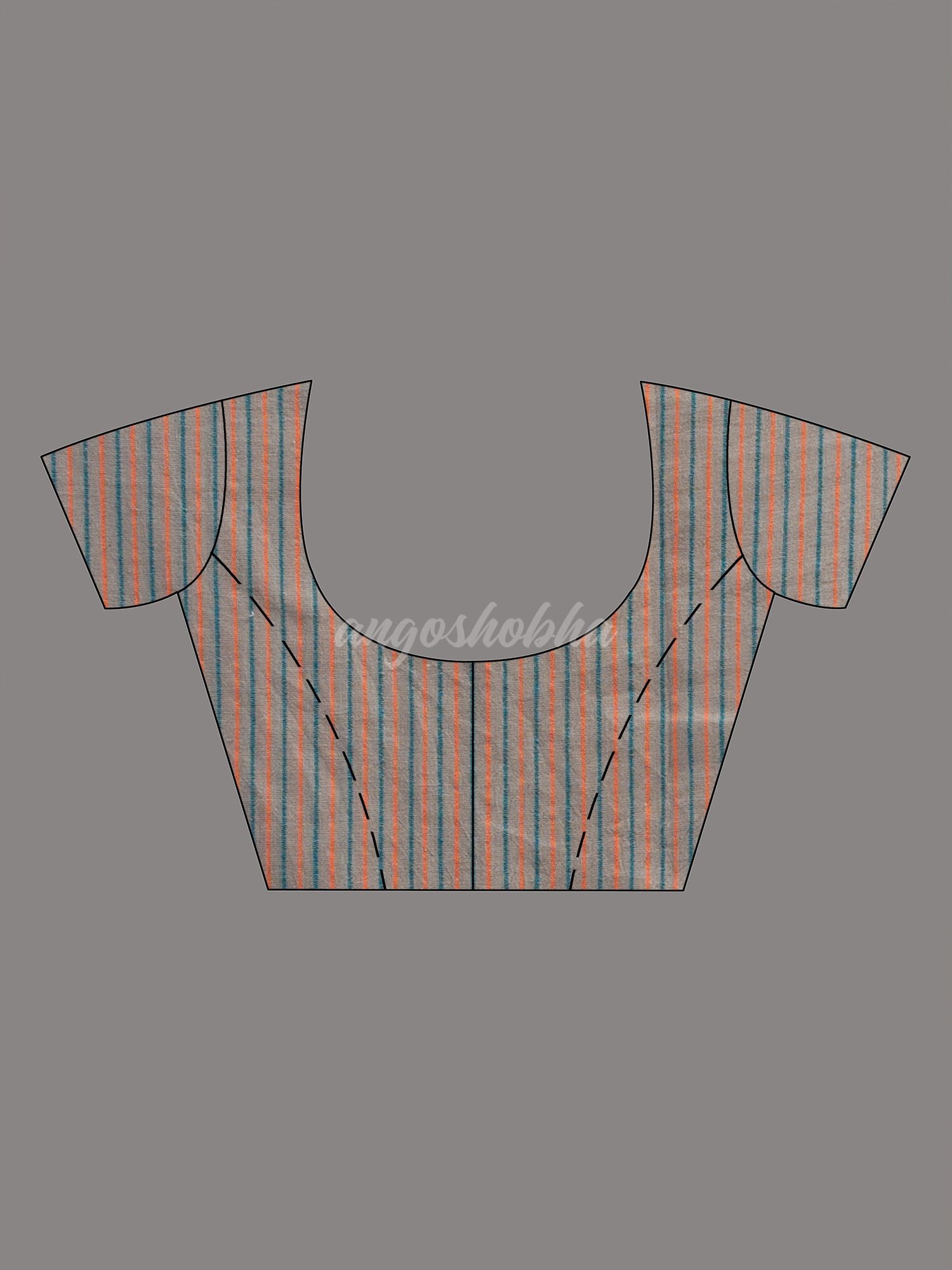 Pebble Grey with multi colour pallu Handwoven Cotton  Saree