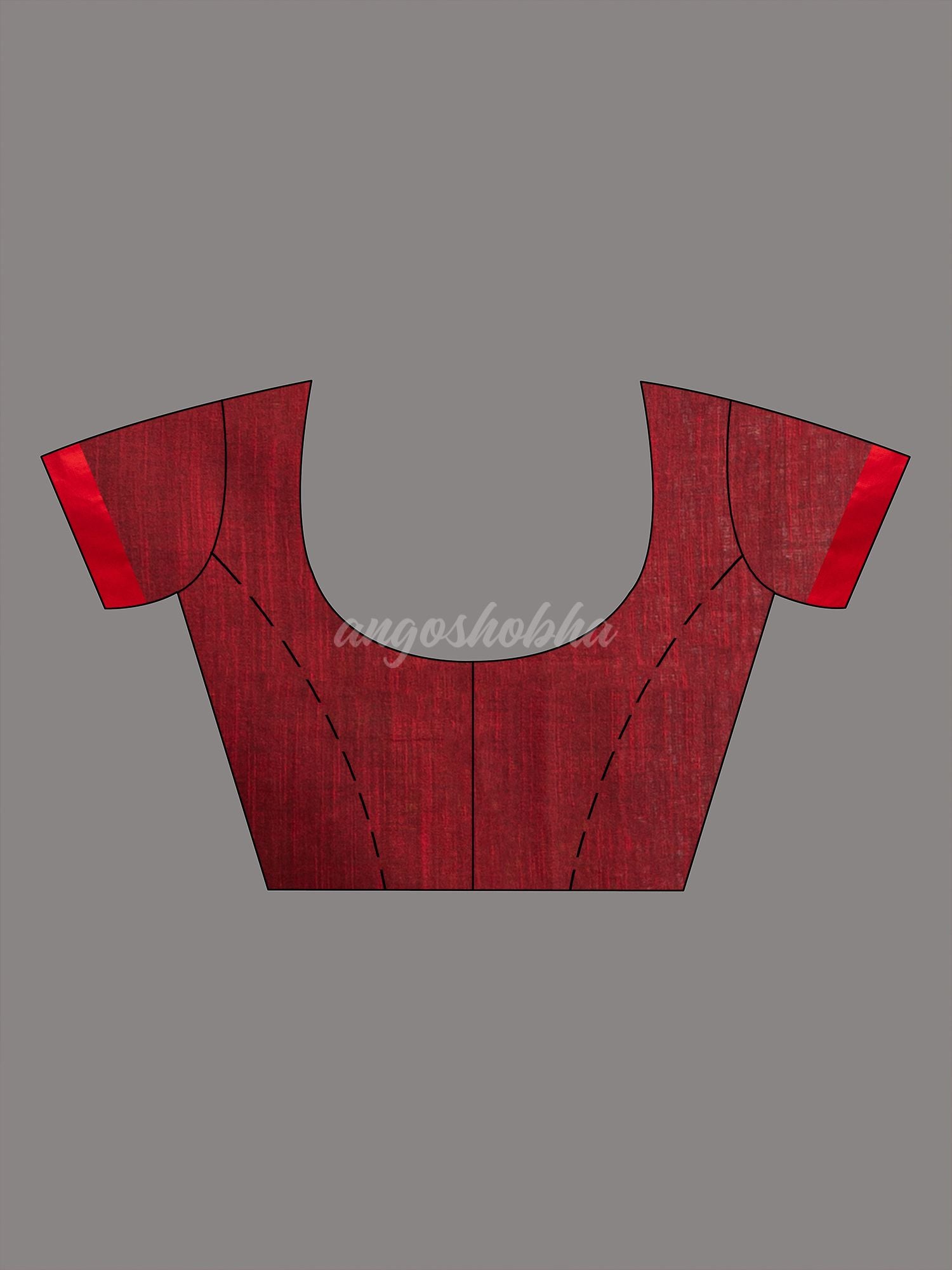 Rust all over ball Buti with Pallu in temple border handwoven saree