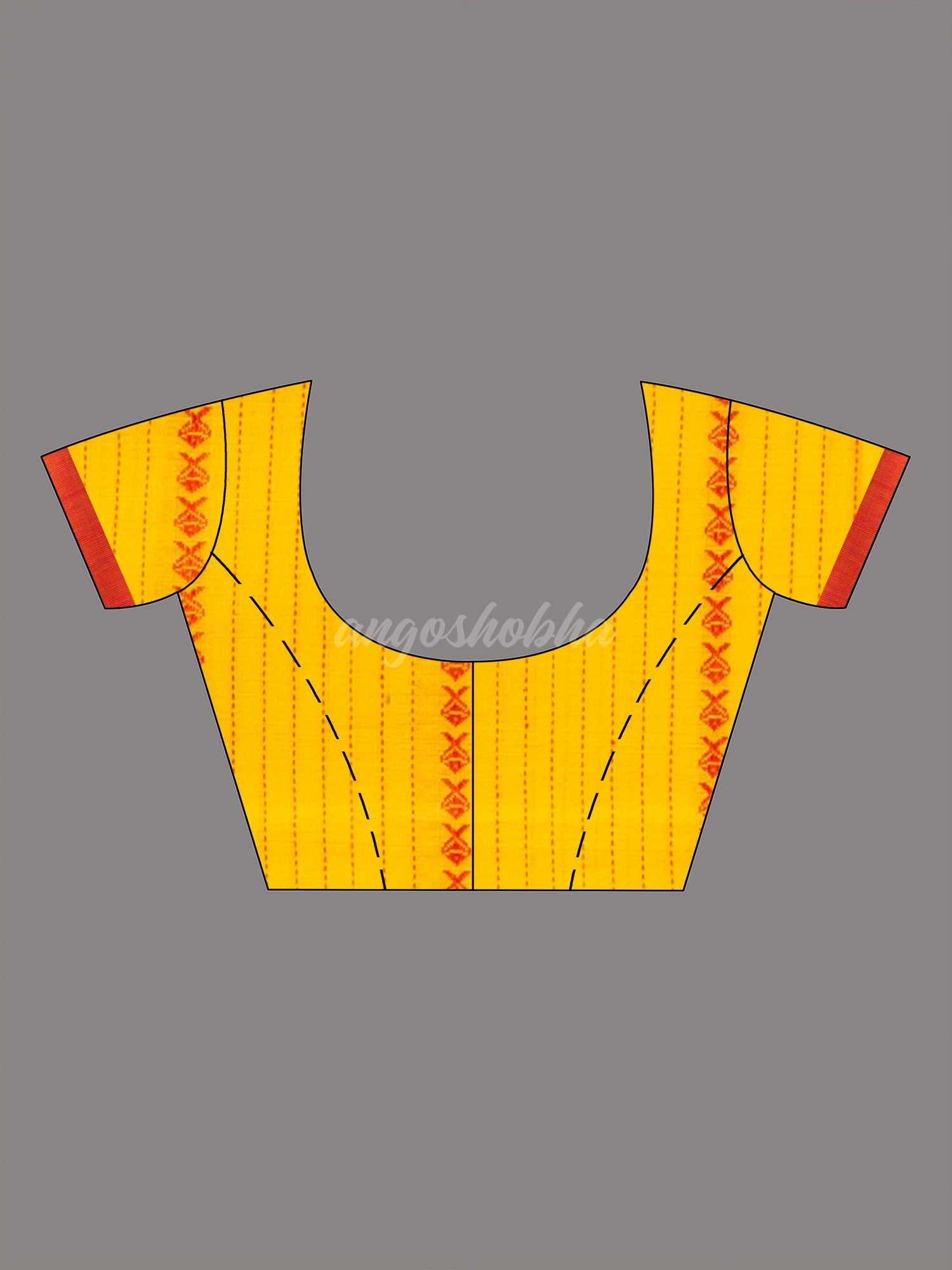 Yellow all  body small fish design with fish design pallu in solid border handwoven cotton saree