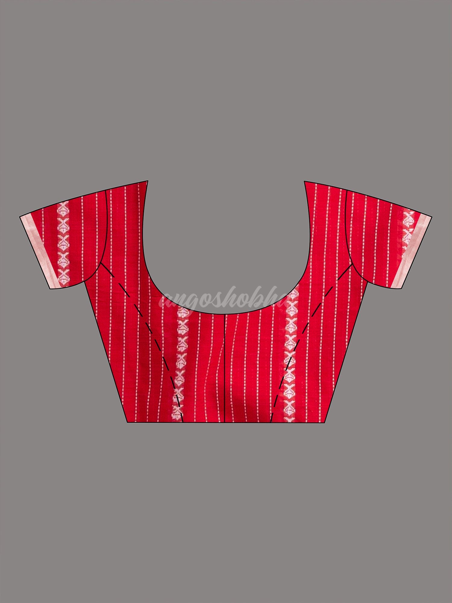 Red all  body small fish design with fish design pallu in solid border handwoven cotton saree