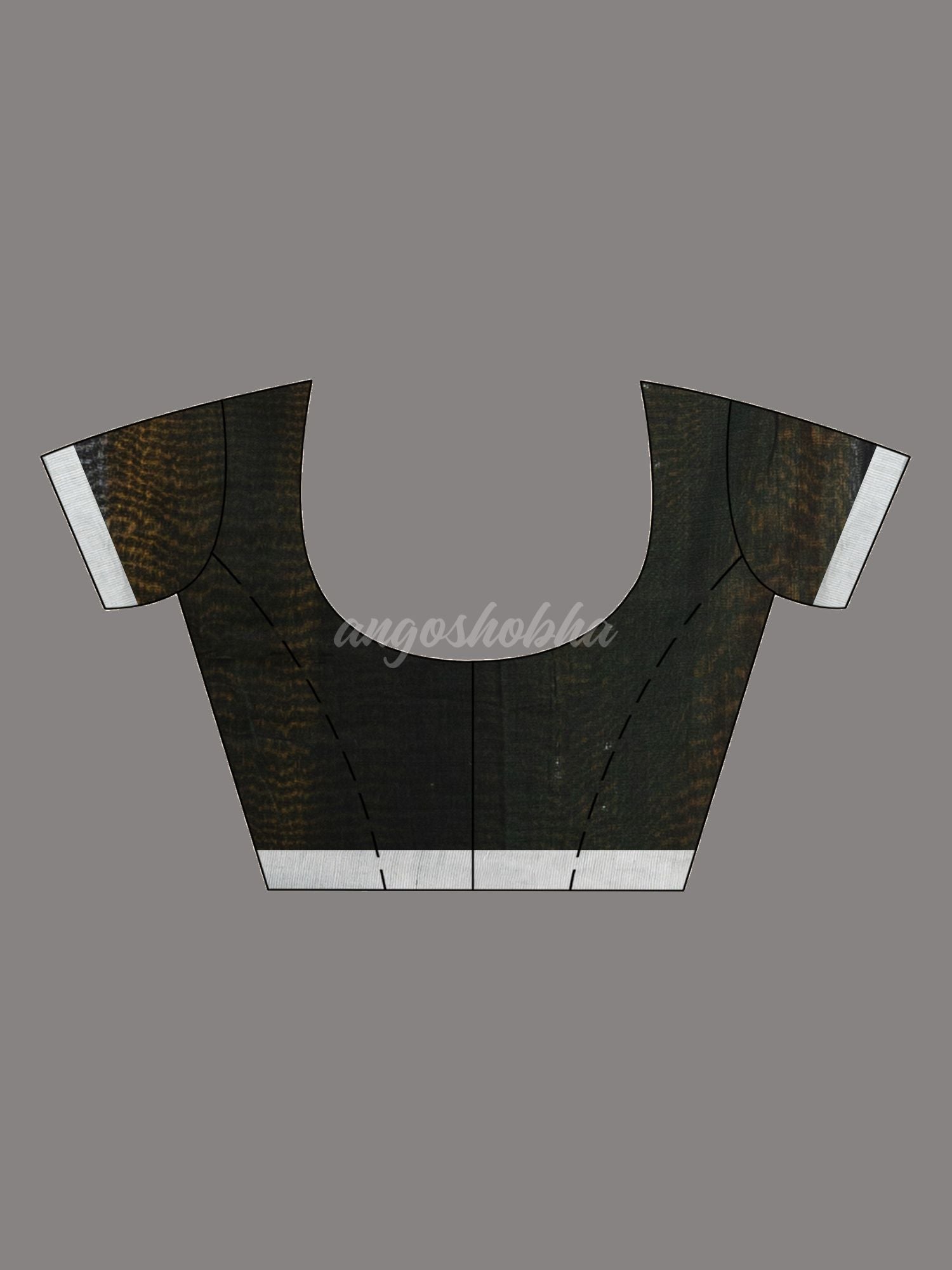 Bottle green all  body small fish design with fish design pallu in solid border handwoven cotton saree