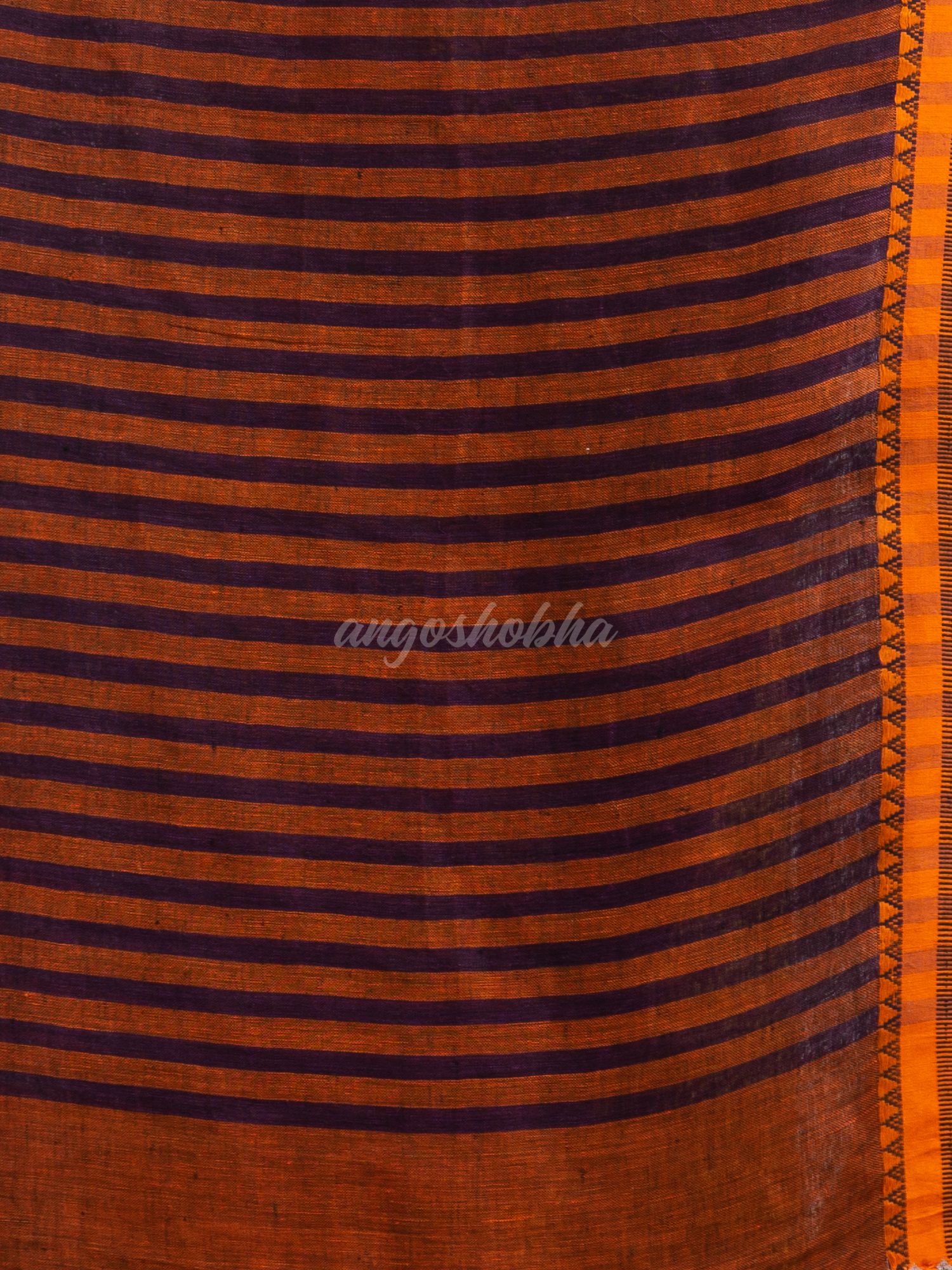 Purple with multi colour pallu in jacquard design Handwoven linen Saree