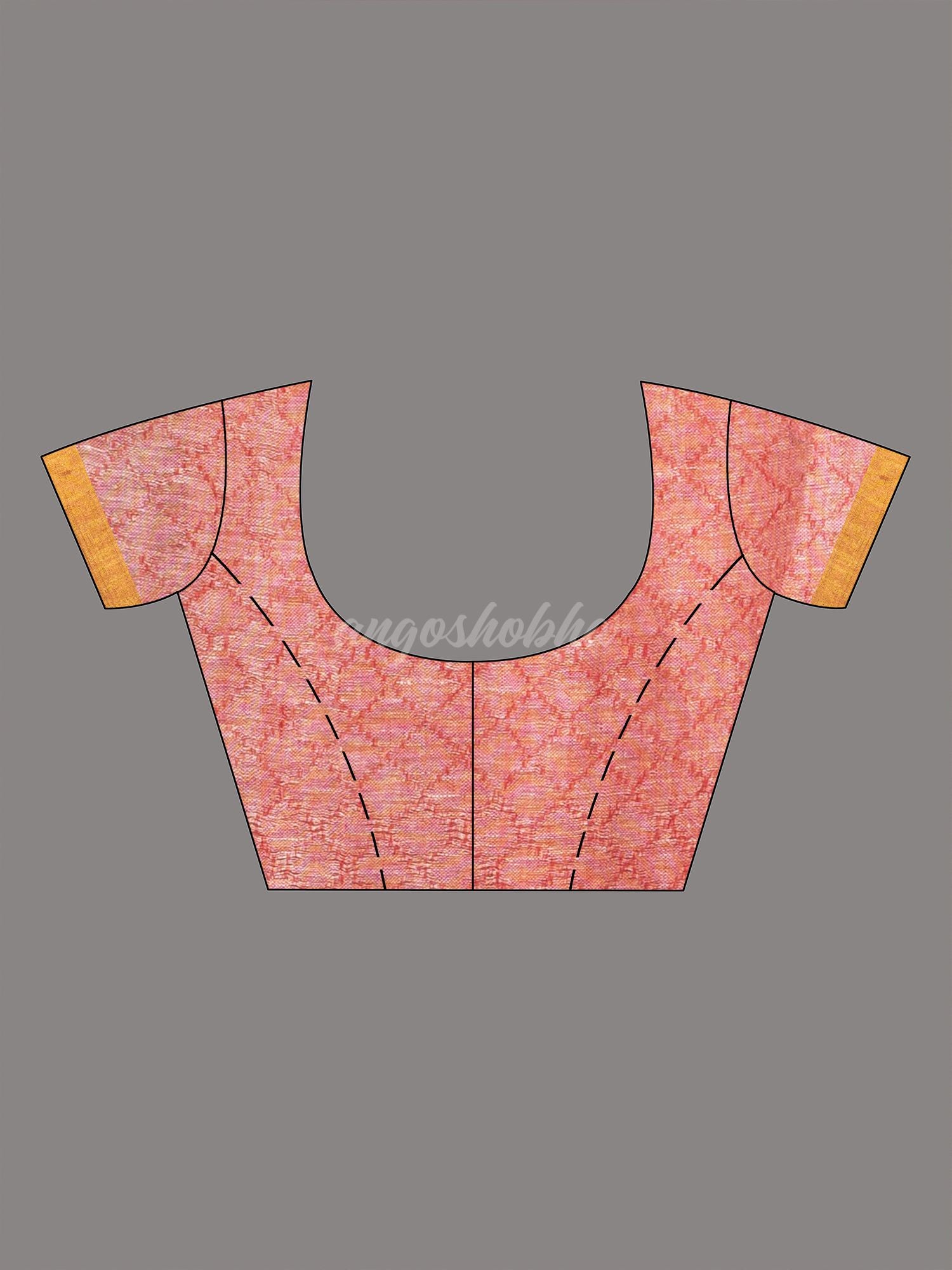 grey all body jacquard weaving red pallu  with gold zari border handwoven linen saree