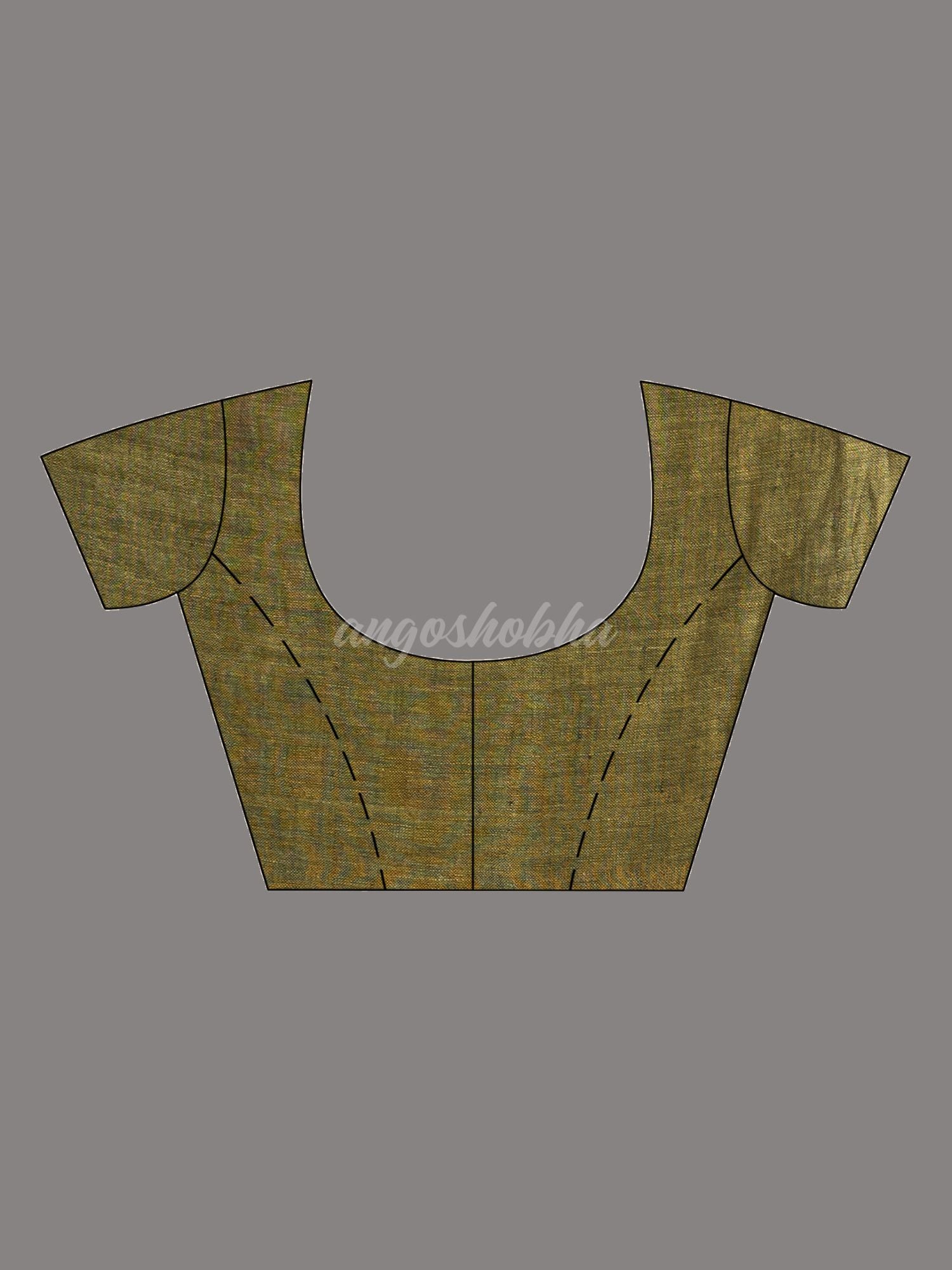 Sage green violet half and half with ball buti pallu in silver zari border handwoven linen saree