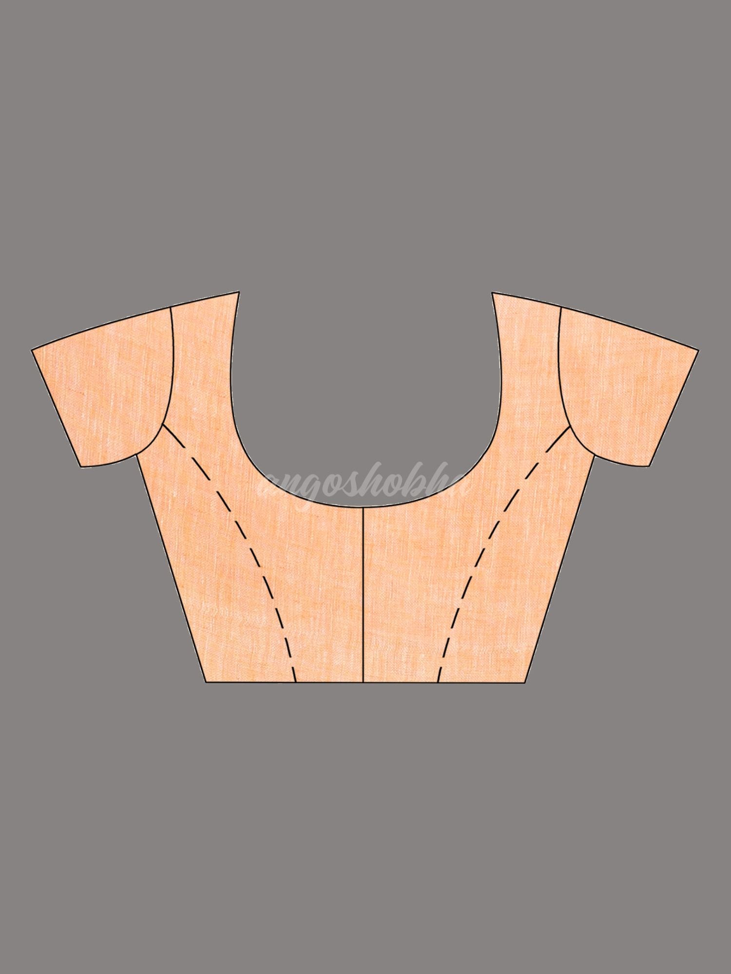 Peach with multi colour pallu handwoven linen saree