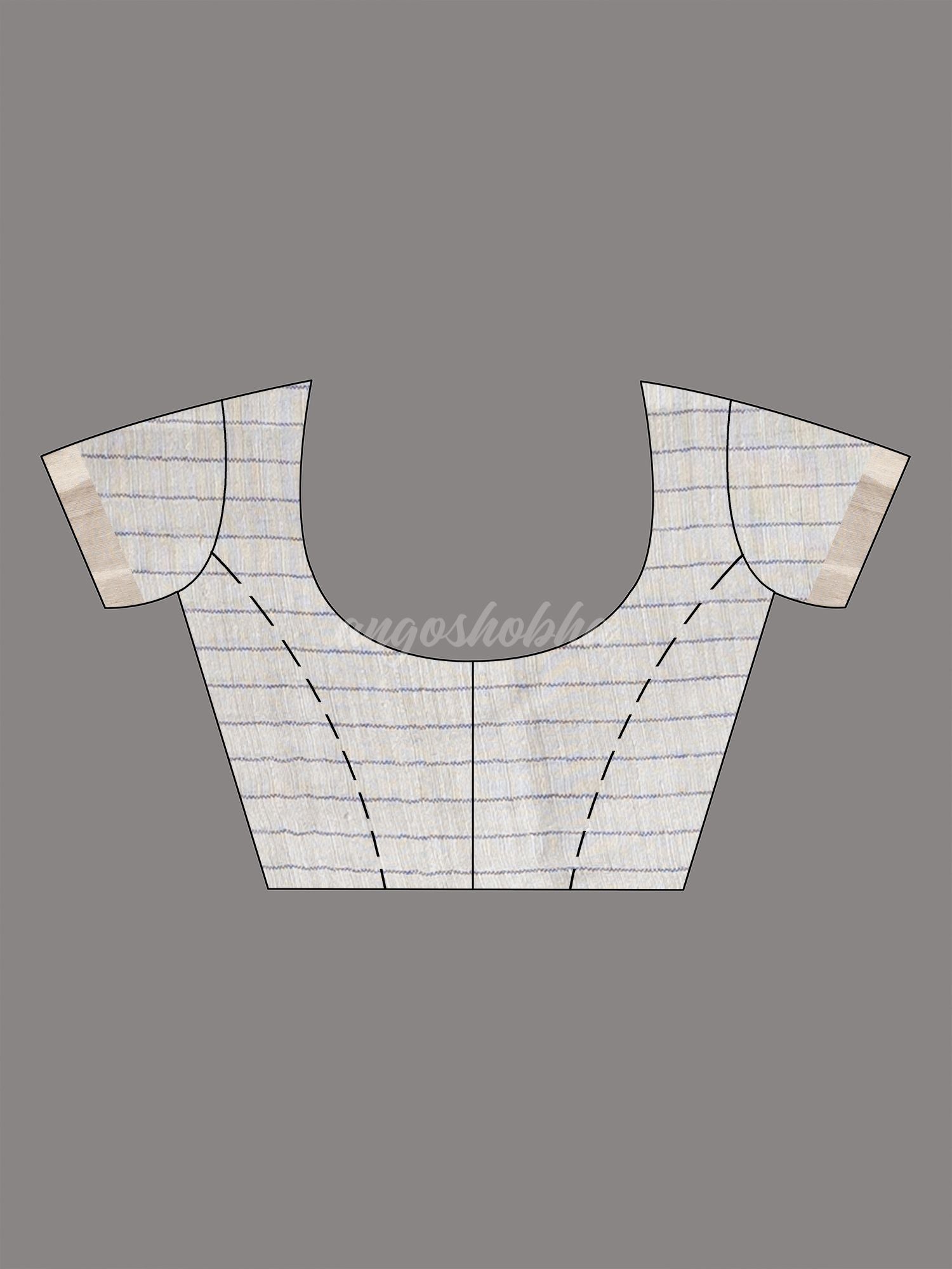 Silk matka check silver zari border handwoven saree