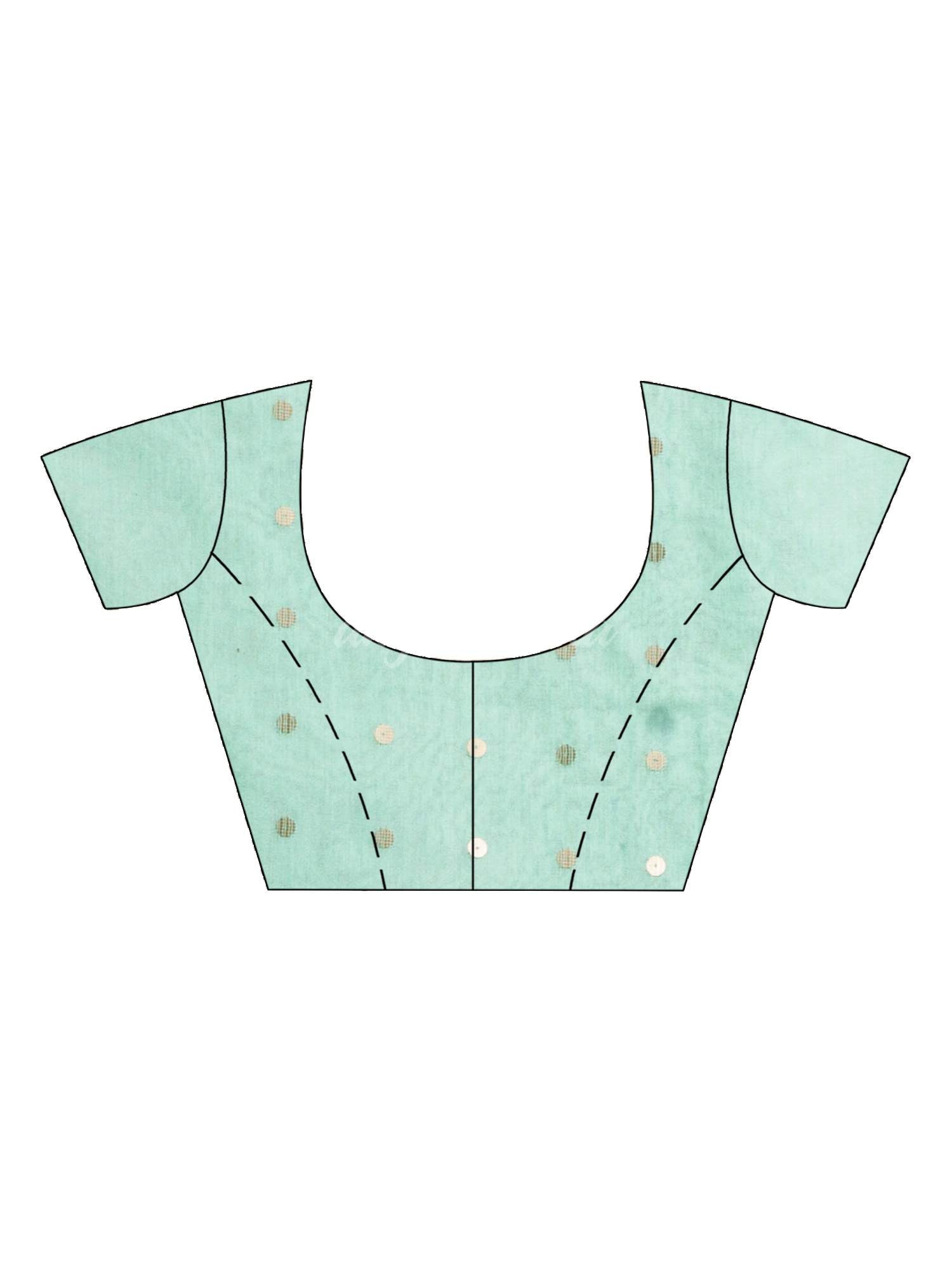 Pastel Green Silk Cotton Pocket Chumki Jamdani handloom saree