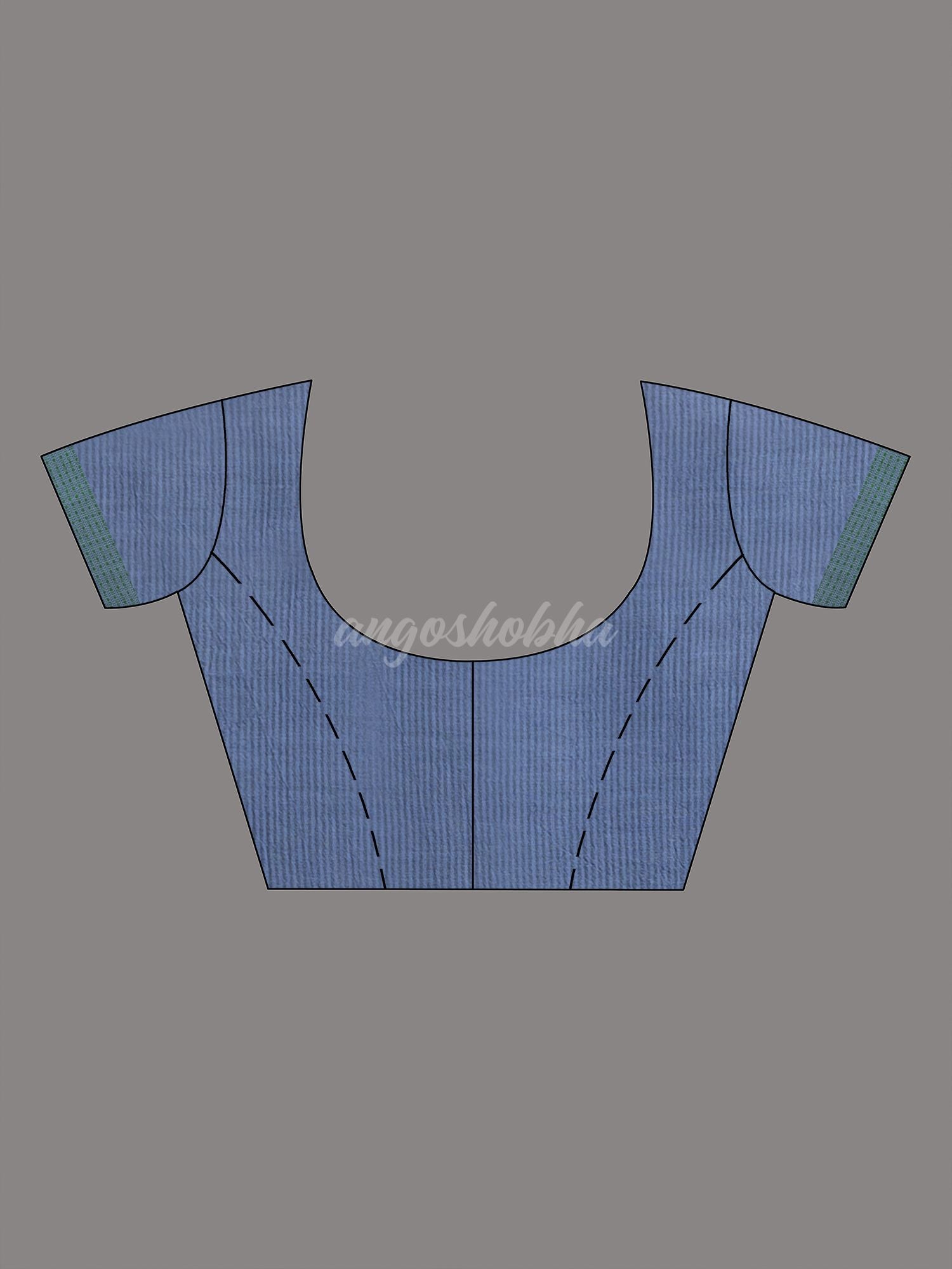 Blue slate grey resham cotton kota check all over Buti jacquqrd Pallu handwoven saree