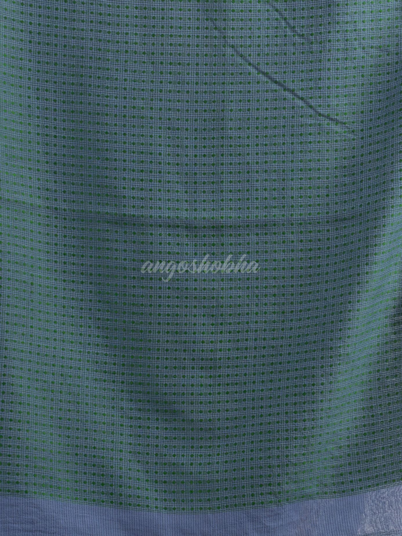 Blue slate grey resham cotton kota check all over Buti jacquqrd Pallu handwoven saree