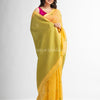 Yellow resham cotton kota check all over Buti jacquqrd Pallu handwoven saree
