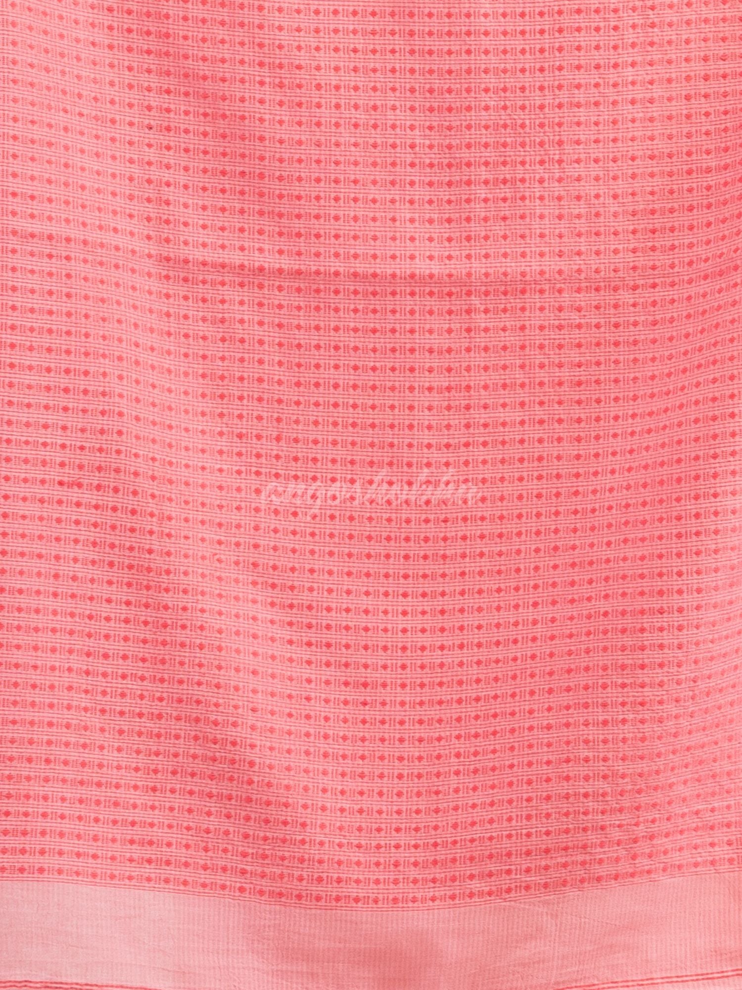 Quartz Pink resham cotton kota check all over Buti jacquqrd Pallu handwoven saree
