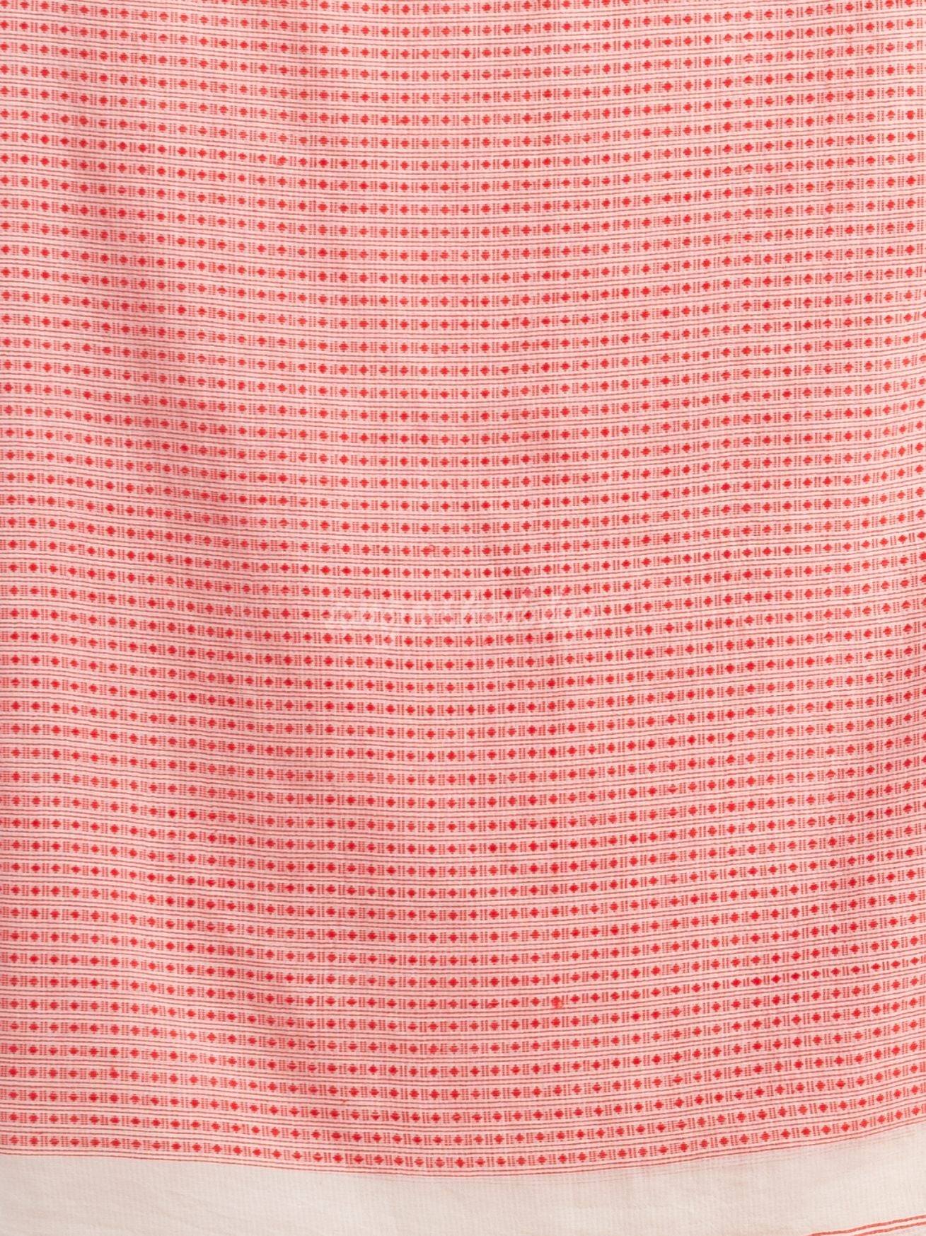 White resham cotton kota check all over Buti jacquqrd Pallu handwoven saree