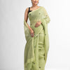 Green resham cotton kota check all over Buti jacquqrd Pallu handwoven saree