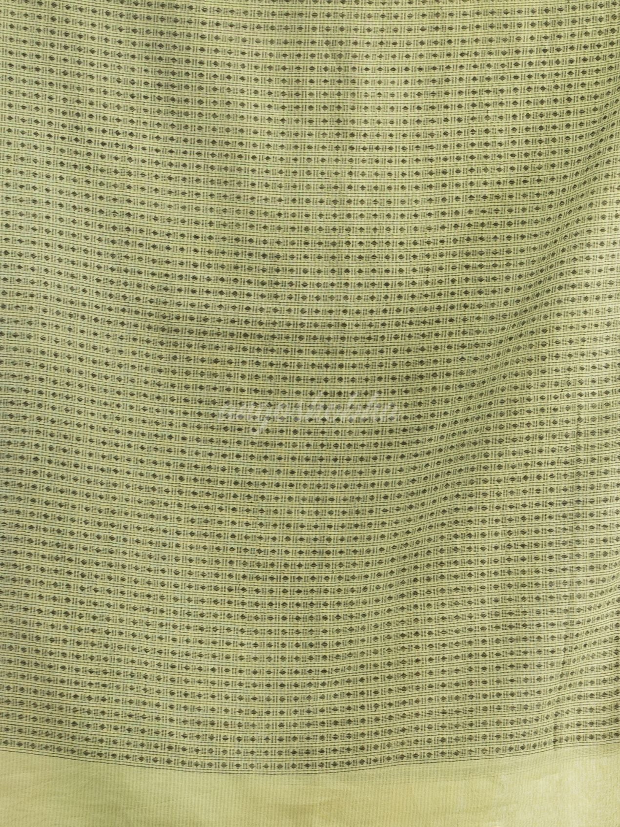 Green resham cotton kota check all over Buti jacquqrd Pallu handwoven saree