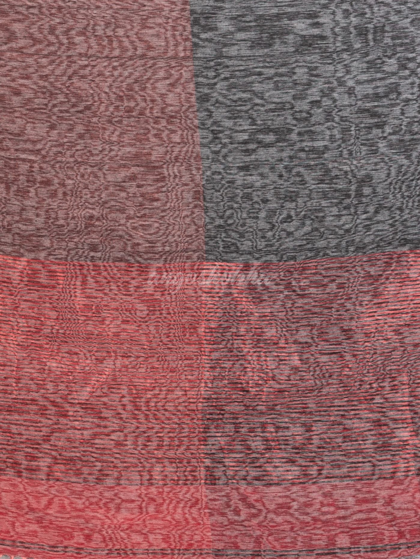 Black tissue linen multi colour pallu handwoven saree