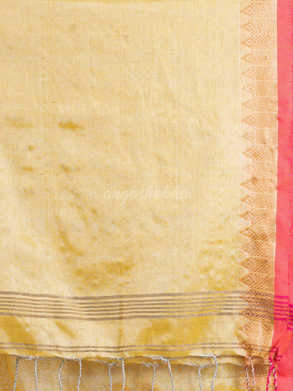 Chiku Color Zari Cotton Tissue Jacquard Border handloom handloom Saree