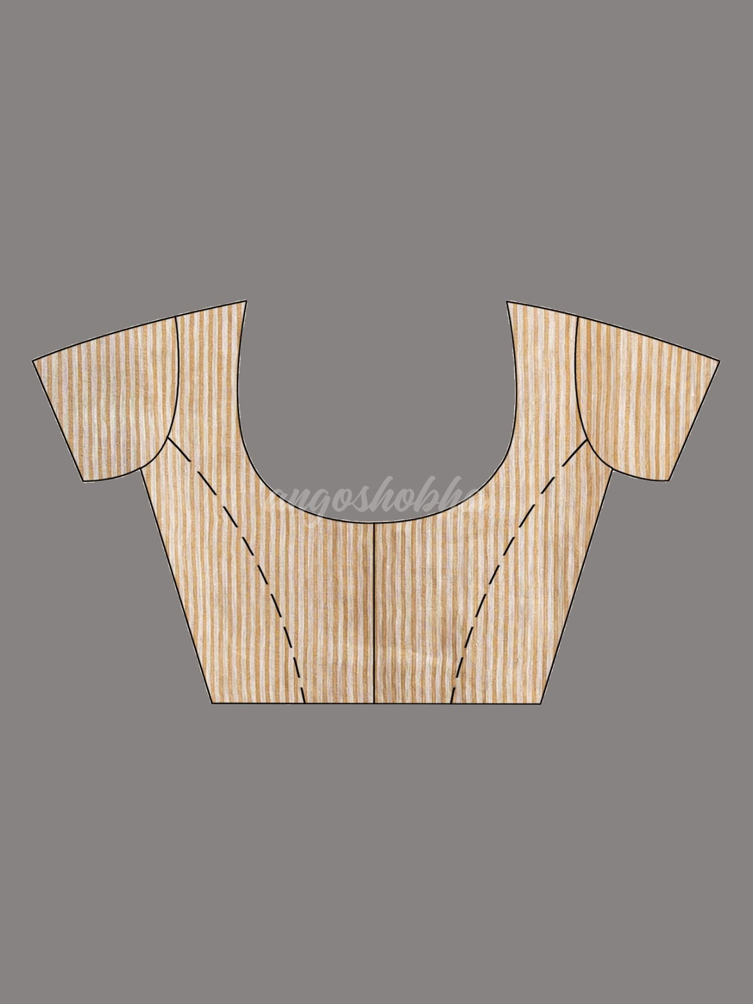 Grey tissue linen multi color pallu handwoven saree blouse