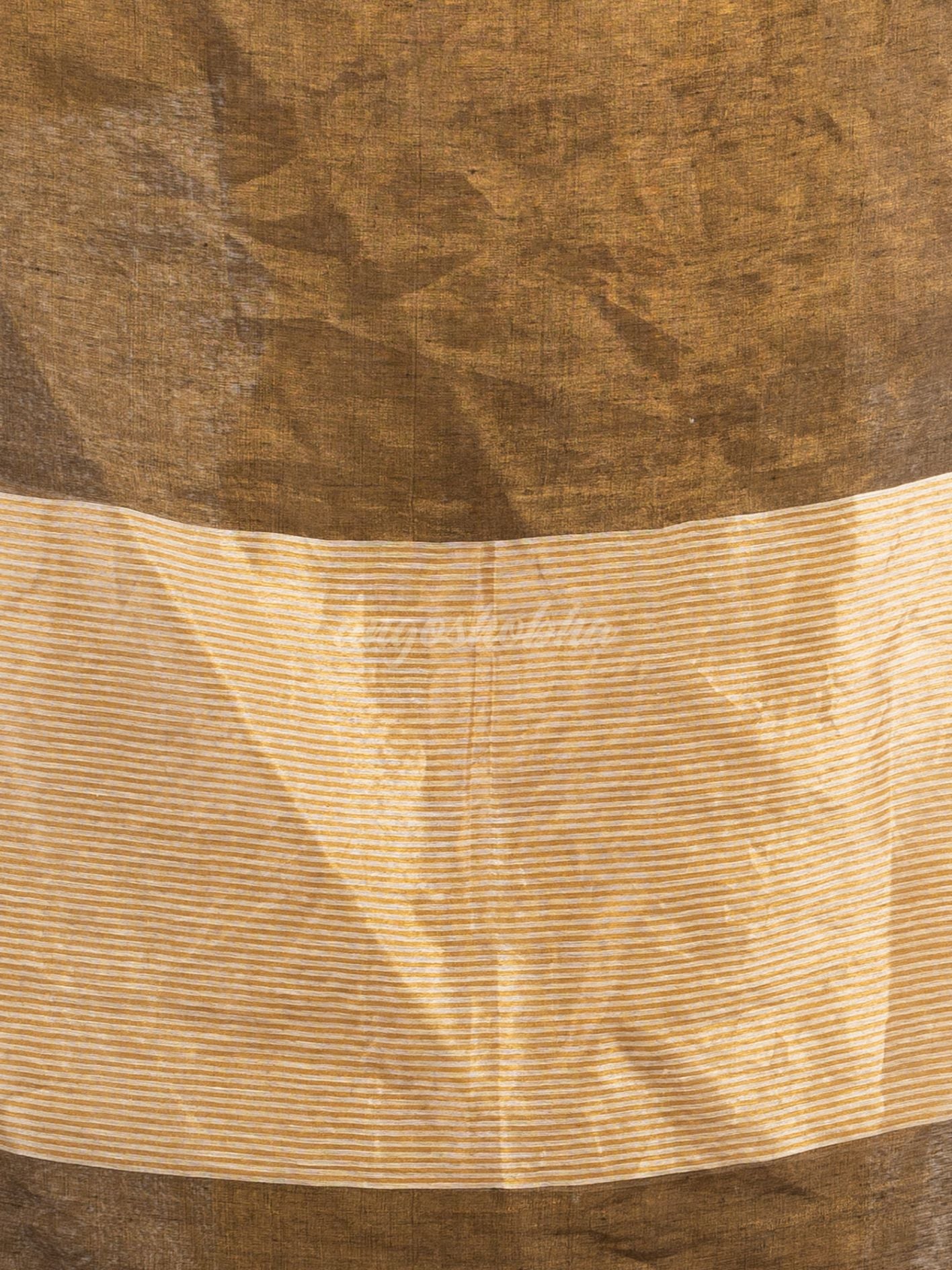 Grey tissue linen multi color pallu handwoven saree