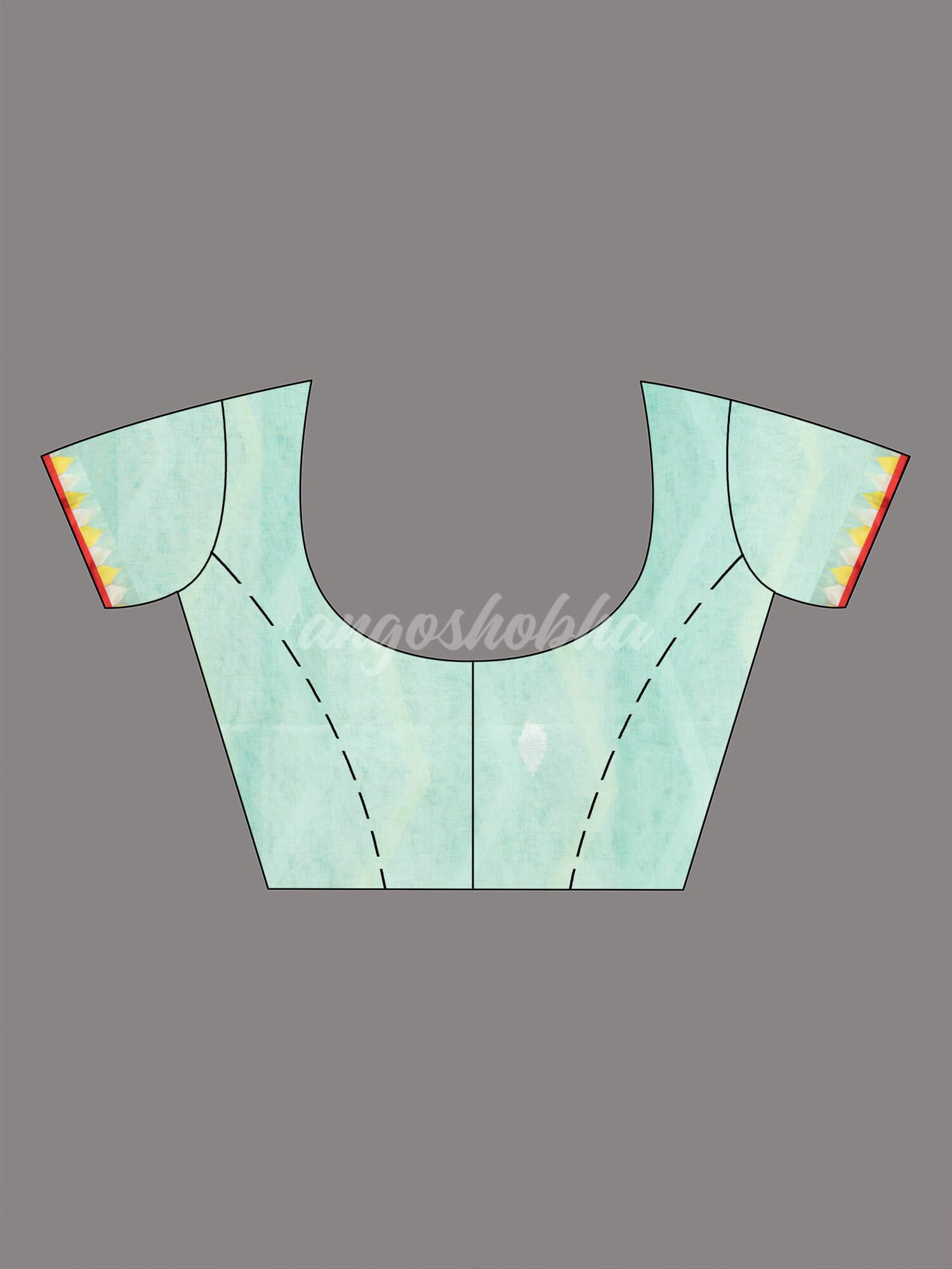 Firozi Blend Silk All Body Buti Temple Border With Pallu Jacquard Jamdani Saree