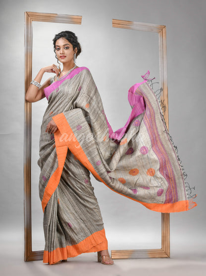 Ghicha hand jamdani With Ganga Yamuna border handwoven saree