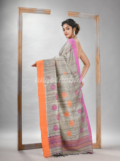 Ghicha hand jamdani With Ganga Yamuna border handwoven saree