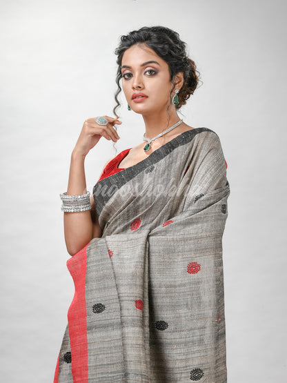 Ghicha hand jamdani With Ganga Yamuna border handwoven saree