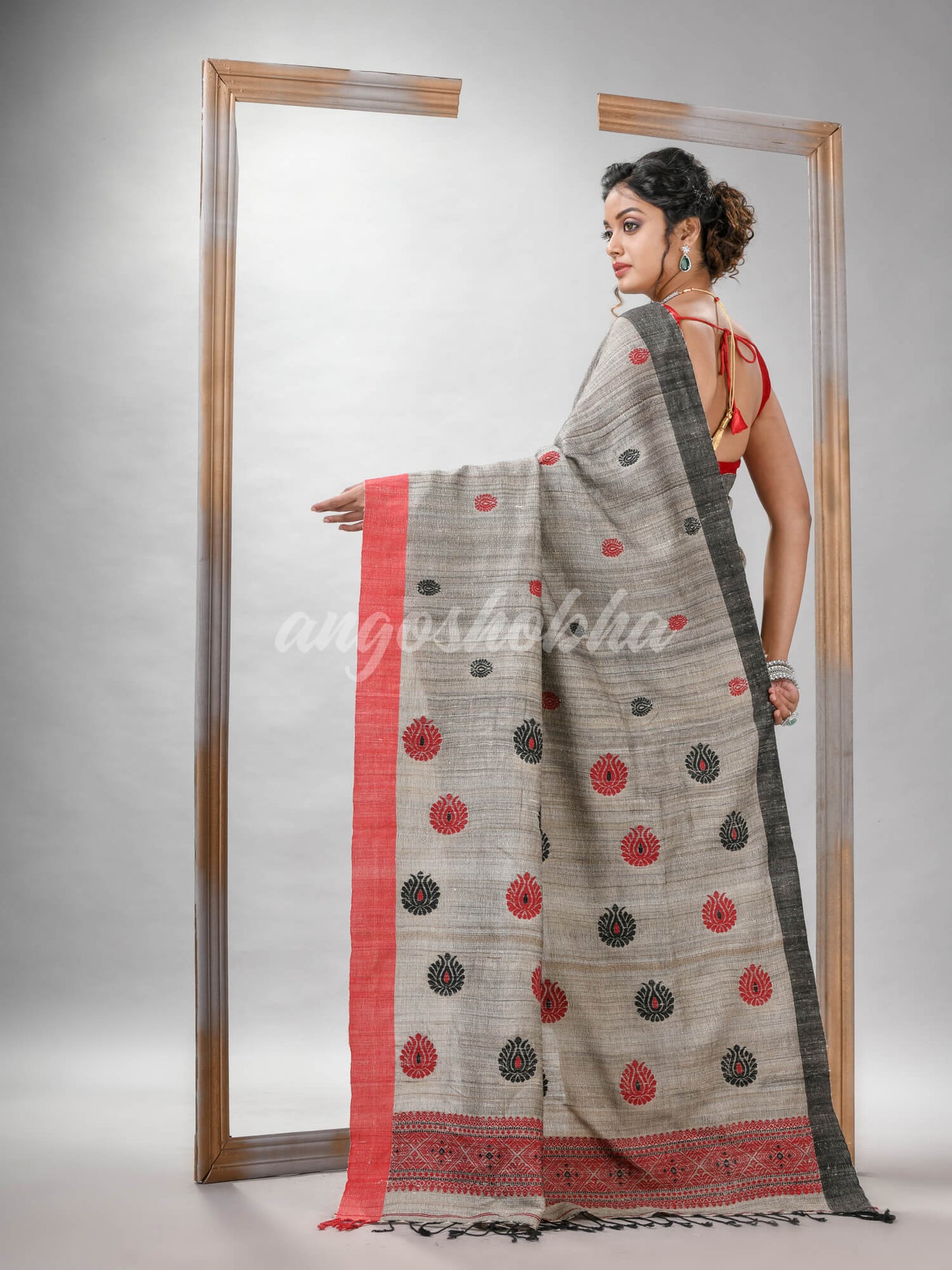 Ghicha hand jamdani With Ganga Yamuna border handwoven saree