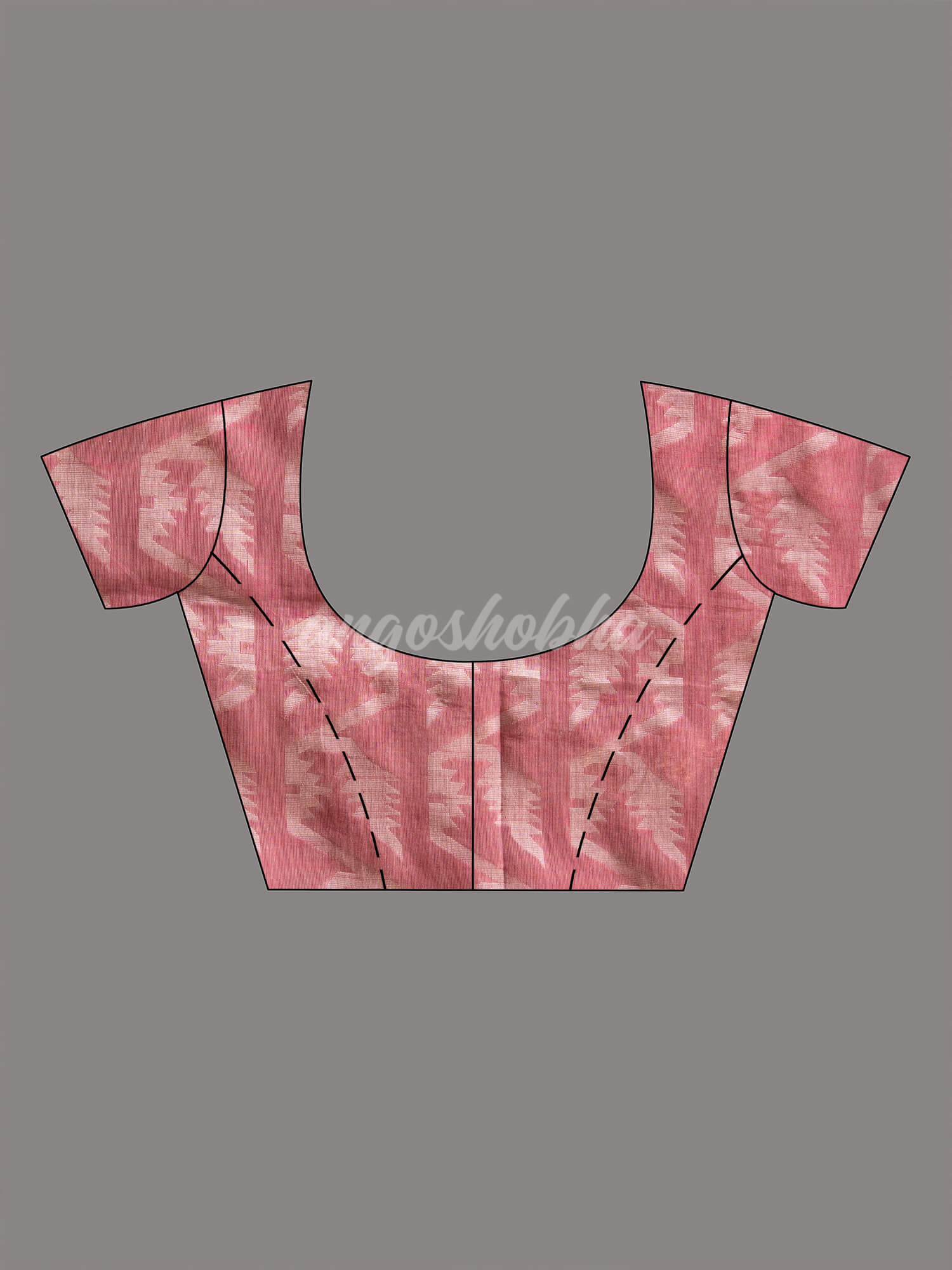 Mauve Cotton All Body Buti Red Border With Pallu Jacquard Jamdani Saree