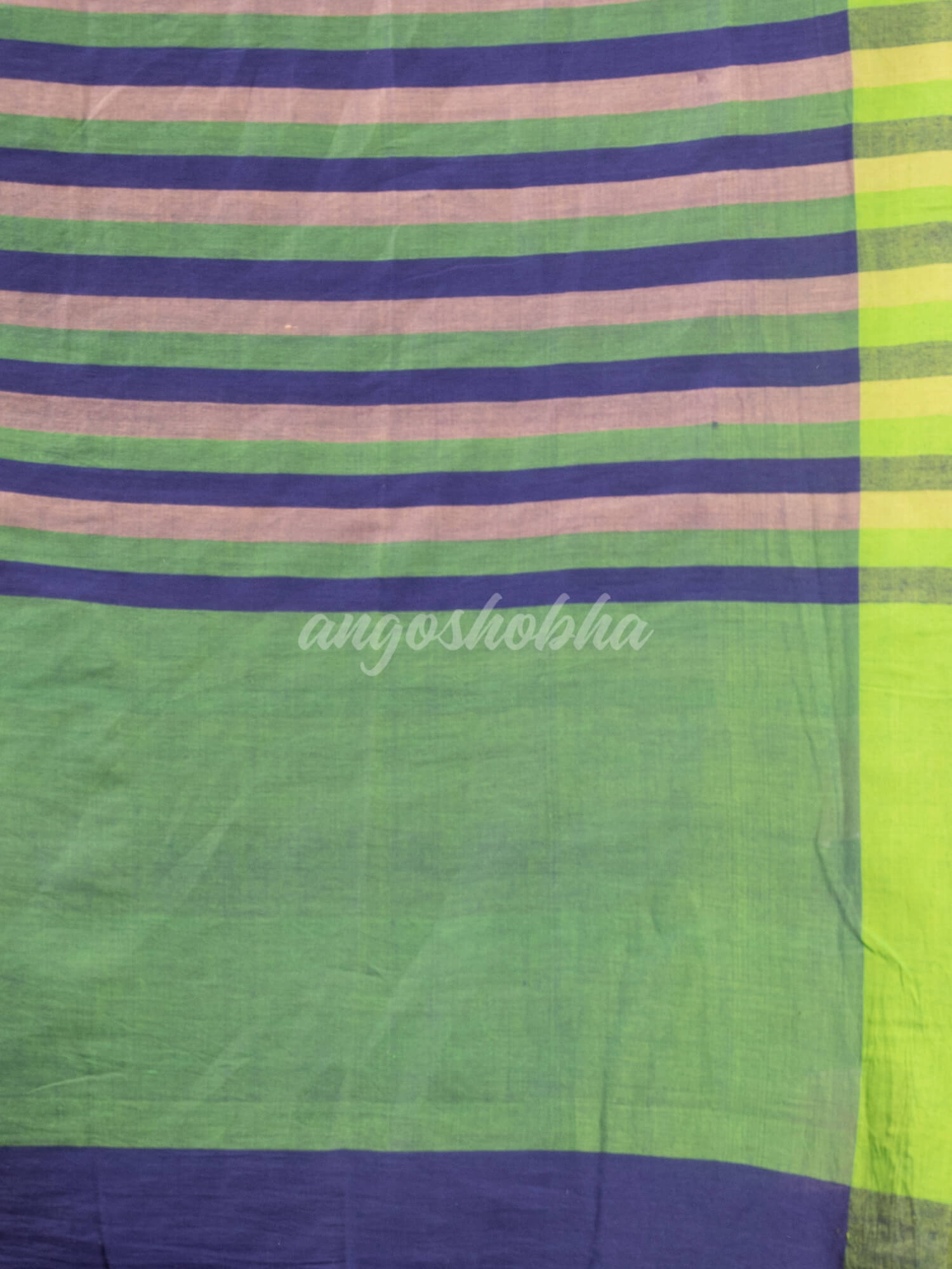 Multi Colour Stripe Handloom Cotton Saree