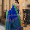 Blue Cotton Solid Border With Jacquard Pallu Handloom Saree