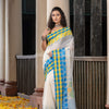 White Cotton All Body Buti With Pallu Multi Colour Border Jamdani Saree