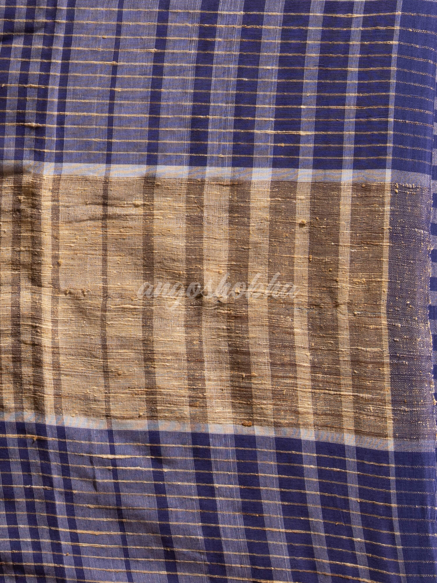 Blue White Cotton Handwoven Saree