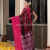 Maroon Cotton All Body Buti With Mahapar Border Jamdani Saree