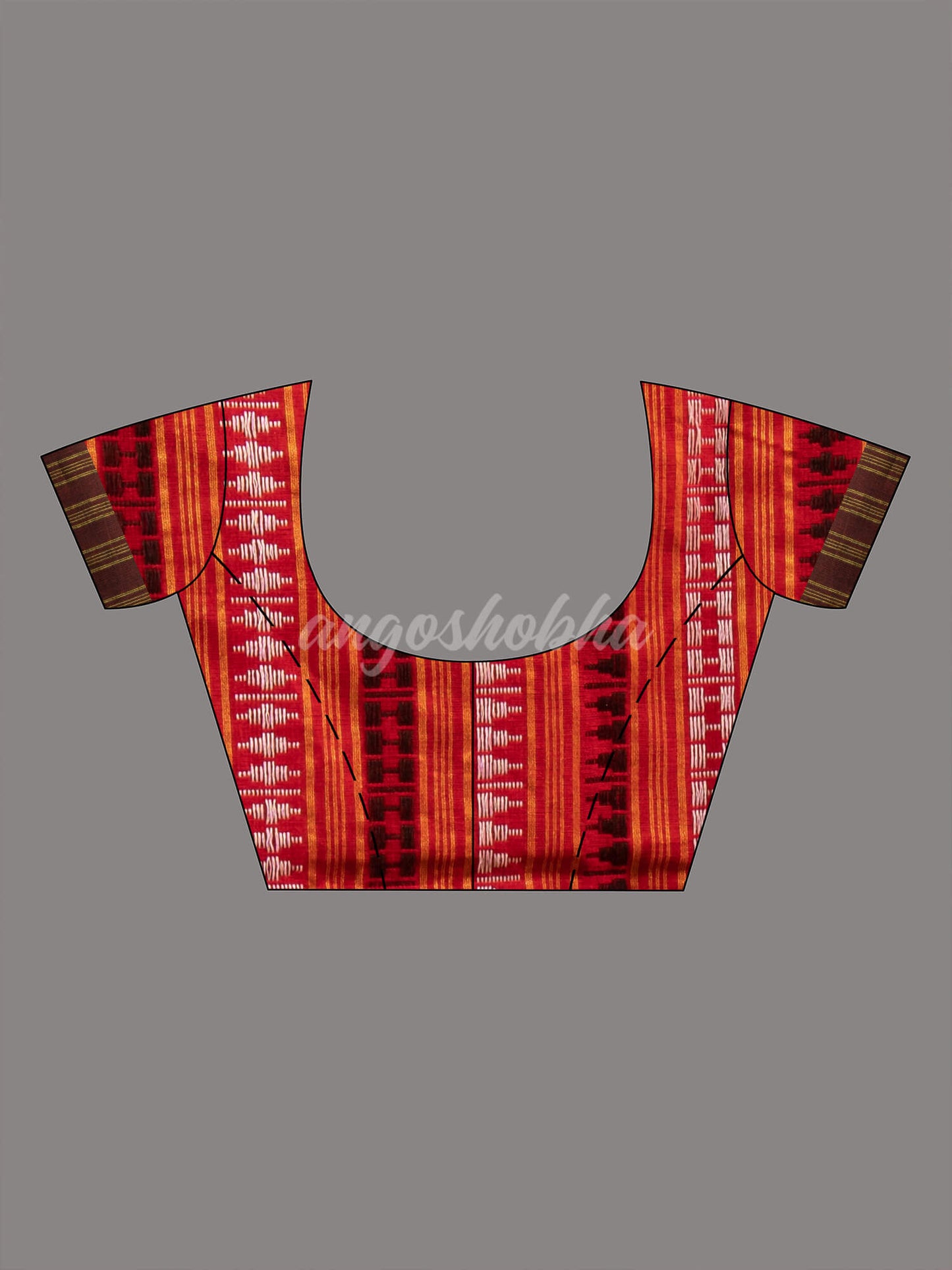 Red Cotton Temple Border Design Pallu Handwoven Saree