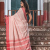 Off White Cotton All Body Stripe Handloom Saree