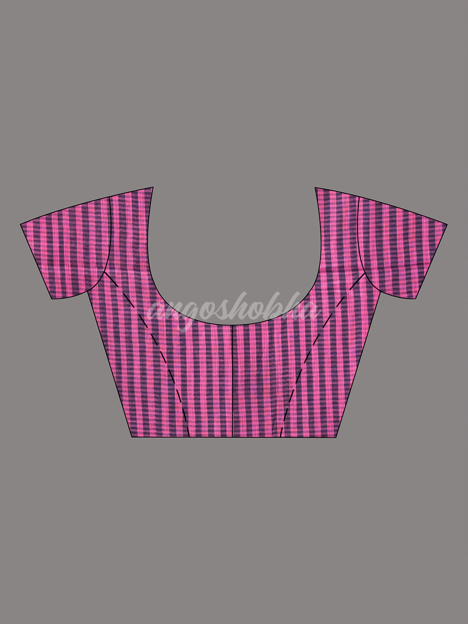 Pink Cotton All Body Stripe With Golden Zari Pallu Handloom Saree