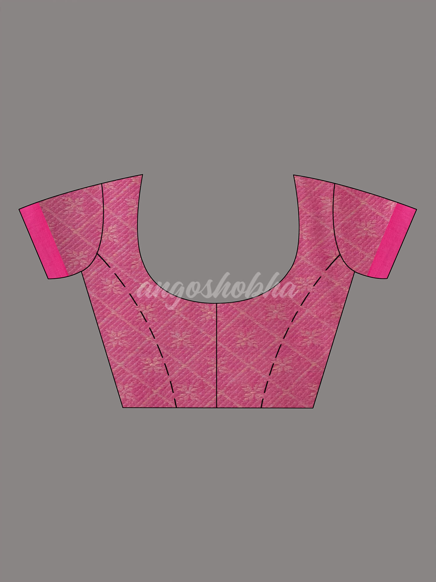 Grey Cotton Solid Body With Pink Pallu Handloom Saree