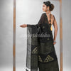 Black Linen Sequin Work Handwoven Saree