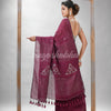Plum Purple Linen Sequin Work Handwoven Saree