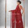 Red Linen Sequin Work Handwoven Saree