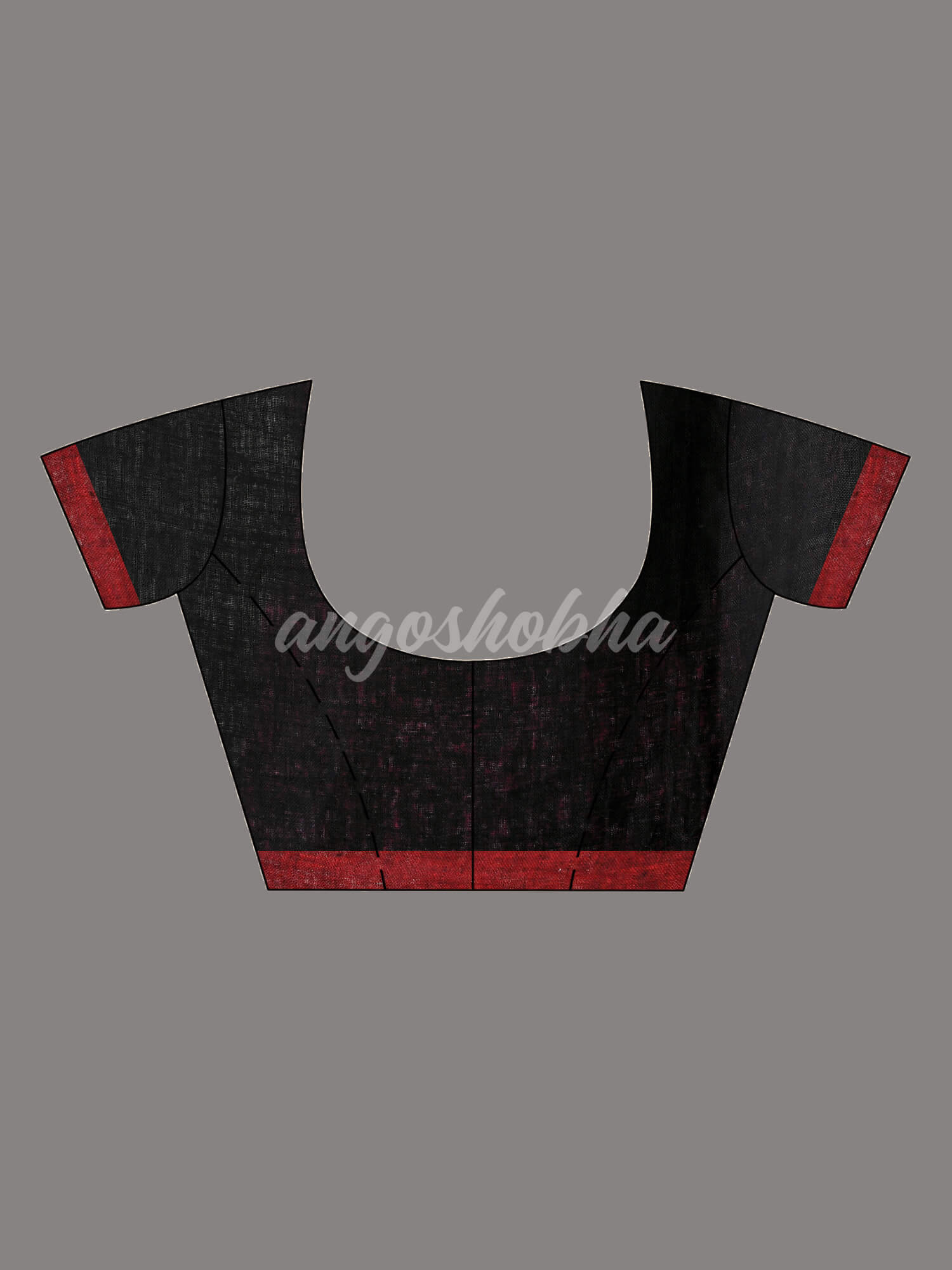 Black with multi colour pallu handwoven linen saree