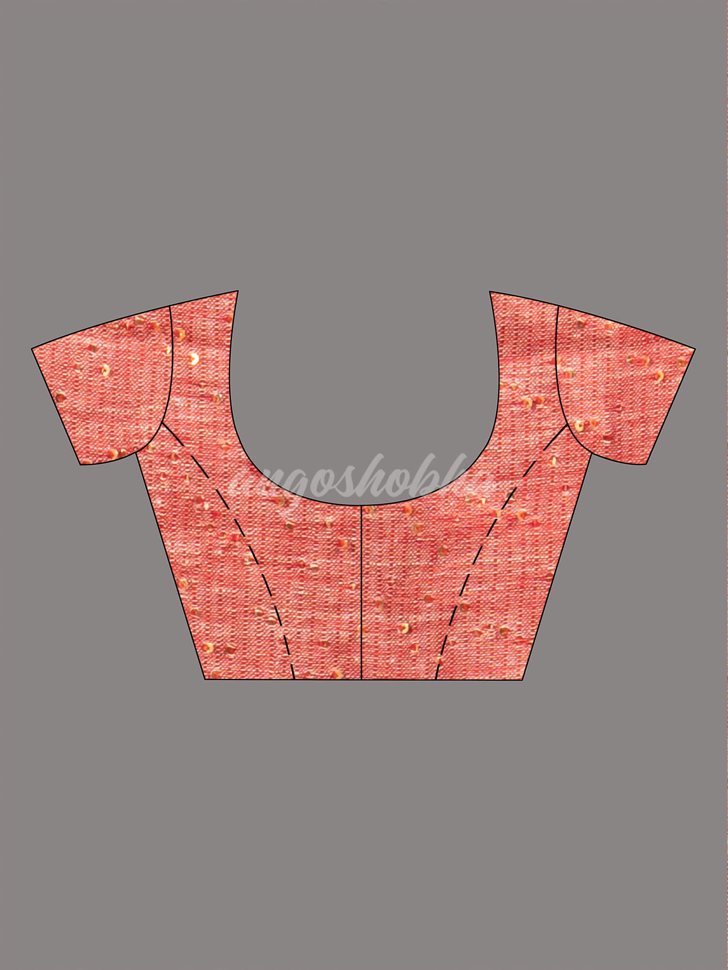 White Linen Red Sequence Design Handloom Saree