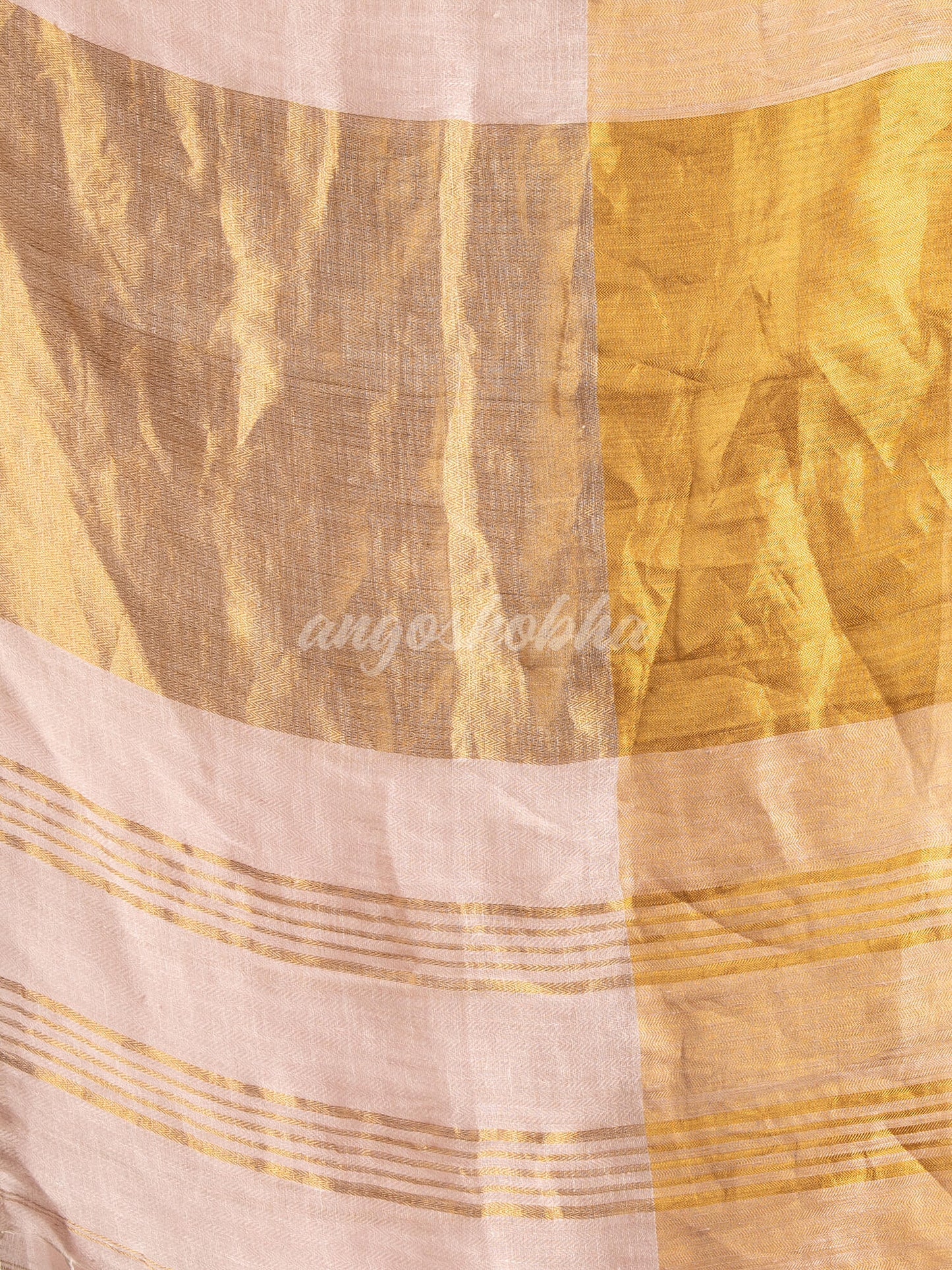 Light Pink Linen Traditional Handloom Saree