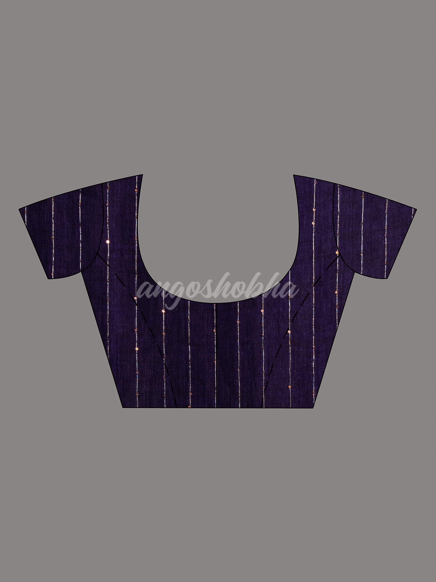 Royal Blue Linen Sequin Work Handwoven Saree