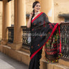 Black Linen All Body Buti With Red Border Jamdani Saree