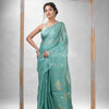 Traditional Alice Blue Matka Silk Sequin Soft Jamdani Saree