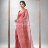Traditional Pastel Peach Matka Silk Sequin Soft Jamdani Saree