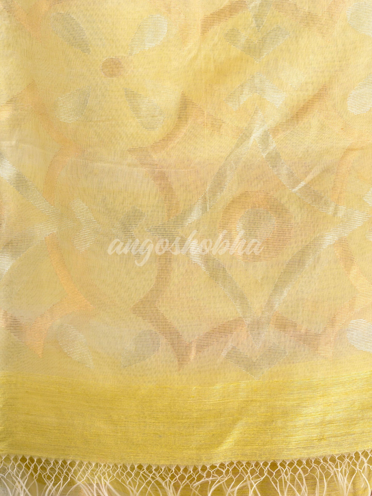 Traditional Yellow Matka Silk Sequin Soft Jamdani Saree